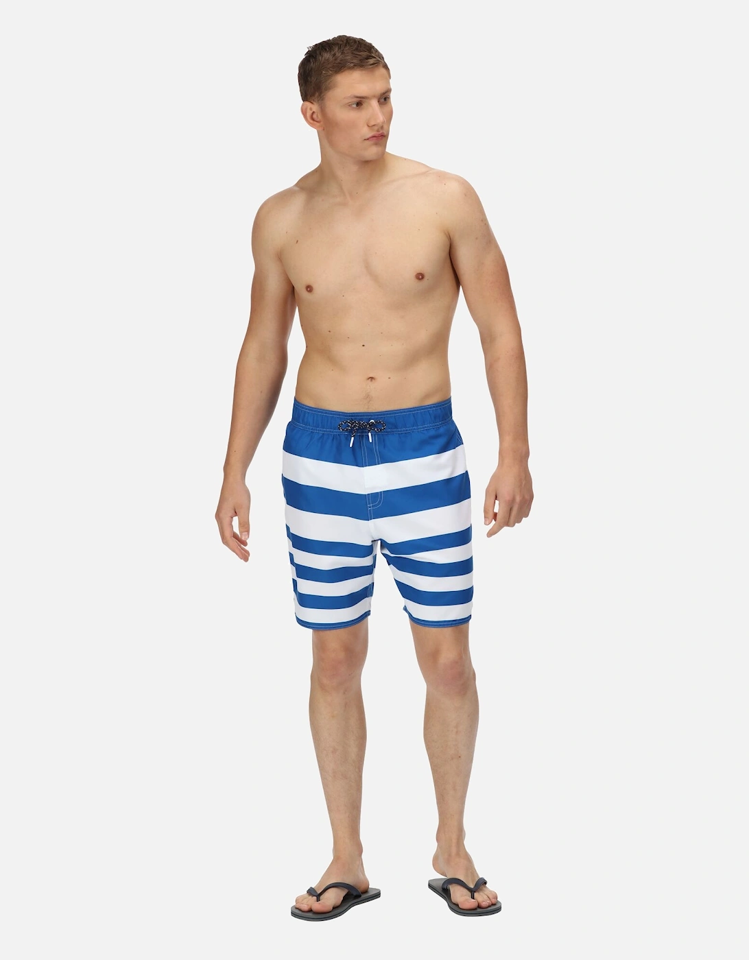 Mens Hamza Striped Swim Shorts