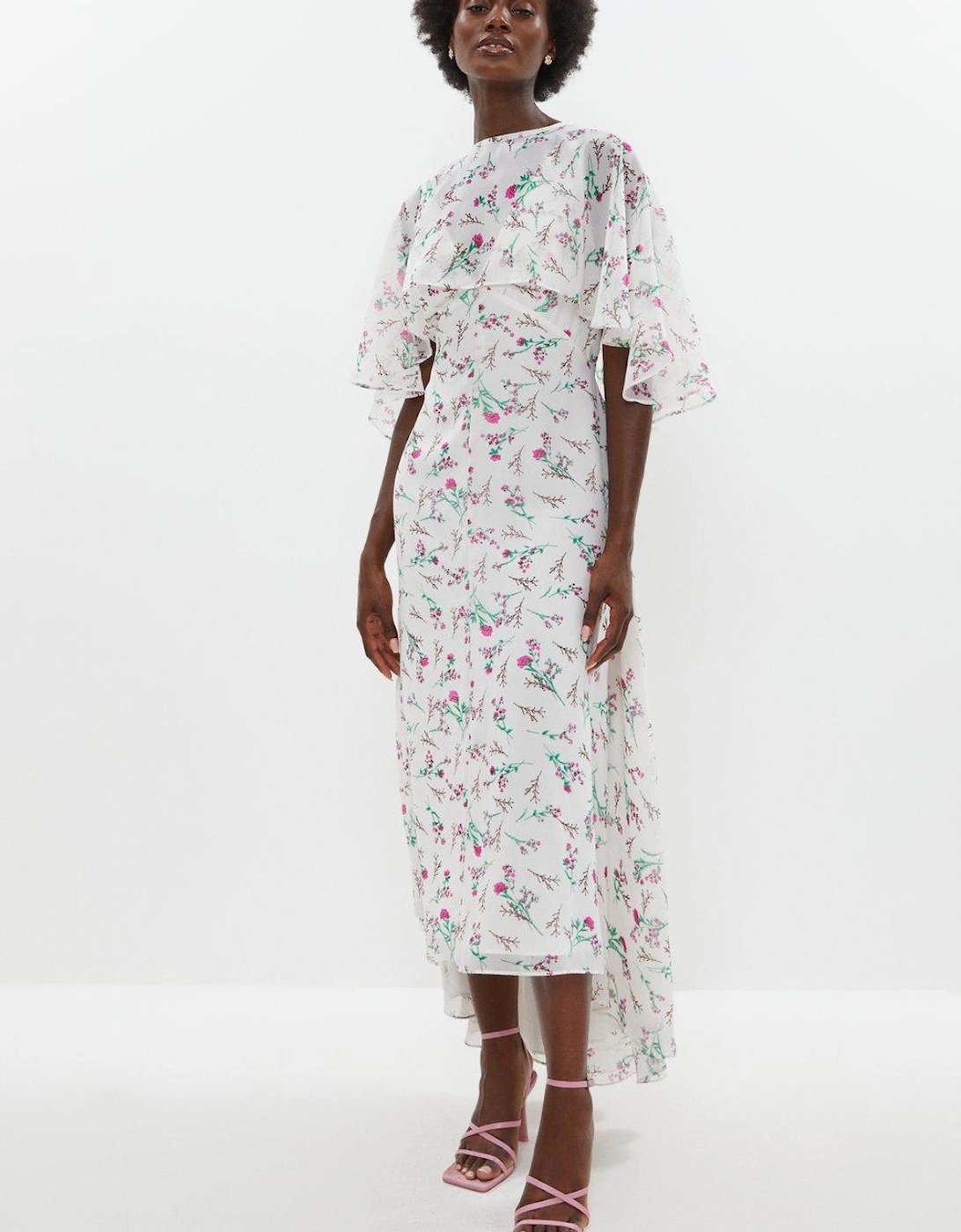 Printed Cape Detail Maxi Dress, 5 of 4