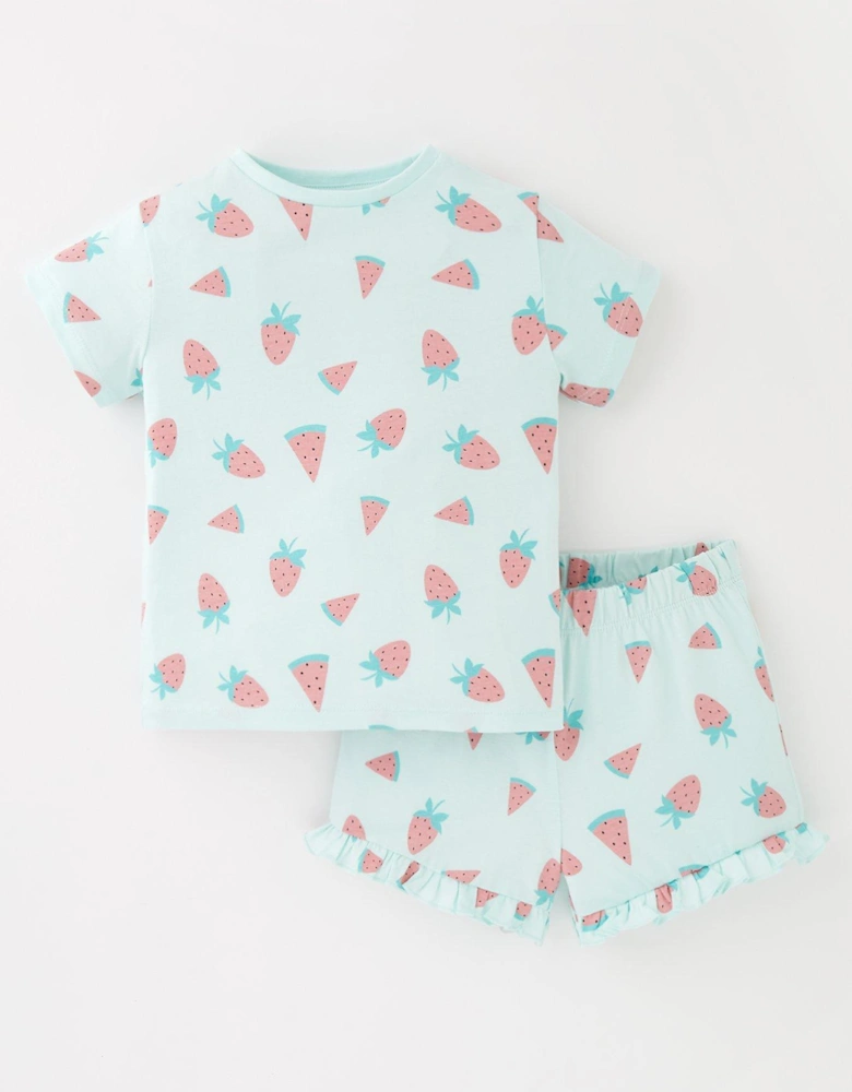 Girl Strawberry Print Shortie Pyjama