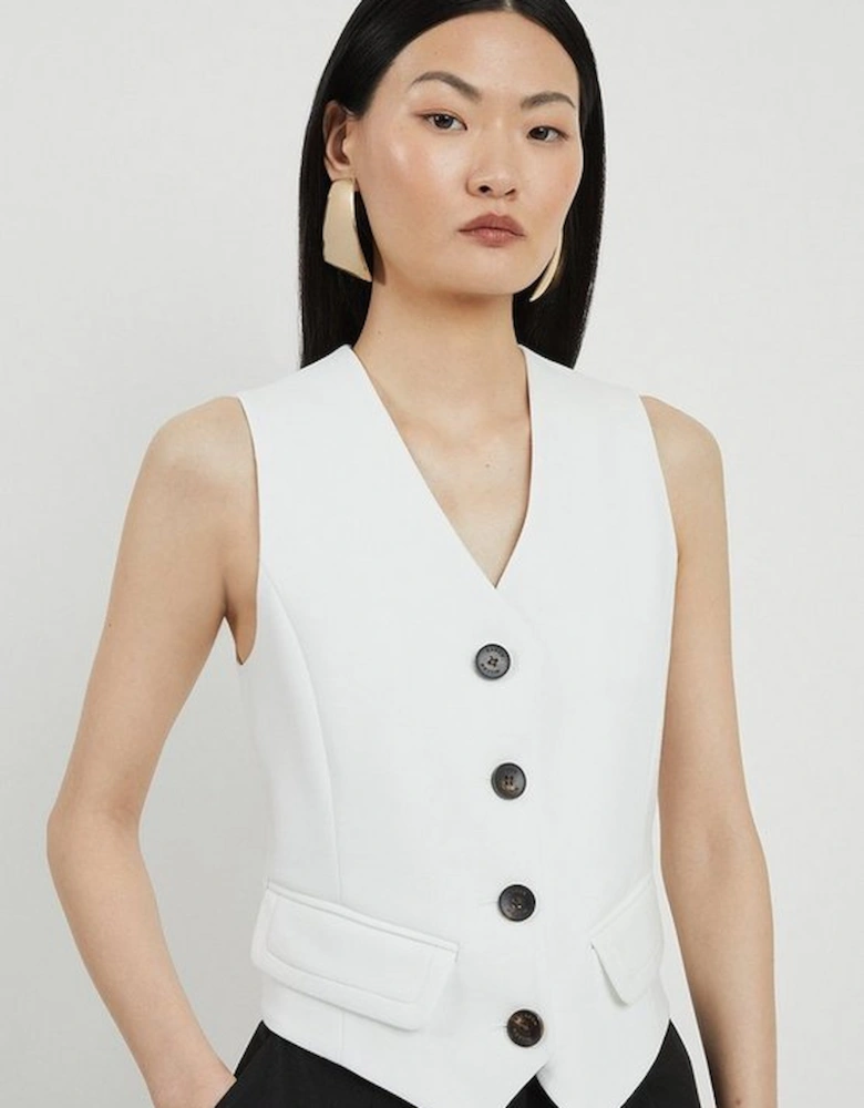 Compact Stretch Tailored Buttoned Waistcoat