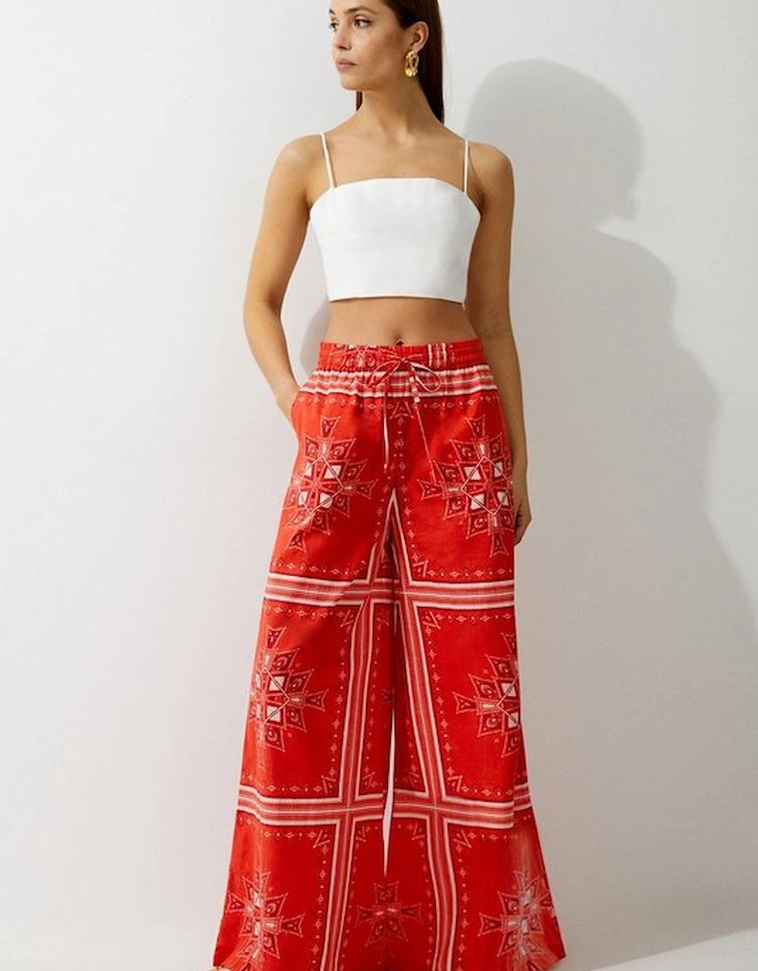 Printed Cotton Voile Beach Trousers, 5 of 4