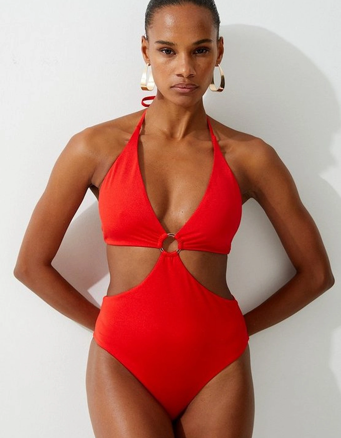 Slinky Cut Out Ring Detail Swimsuit, 5 of 4