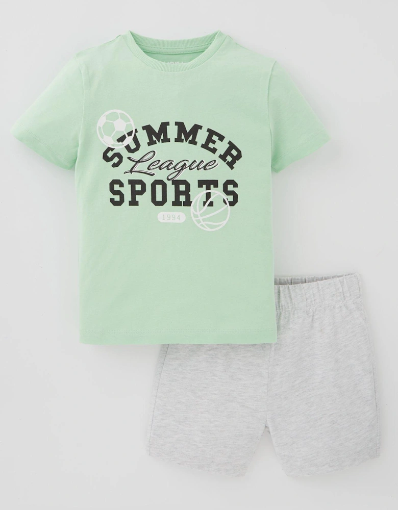 Boys Summer League Short Sleeve T-Shirt and Short Set - Multi