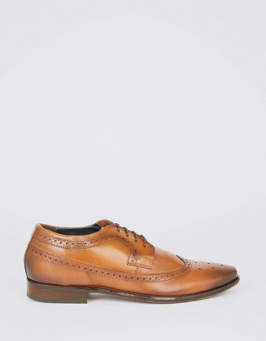 Mens Indus Leather Lace Up Brogues, 2 of 1