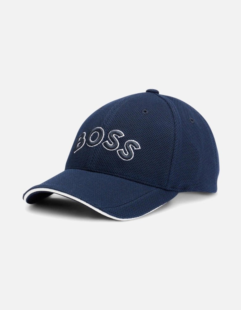 BOSS Green Cap-US Mens Logo-Embroidered Cap in Woven Piqué NOS