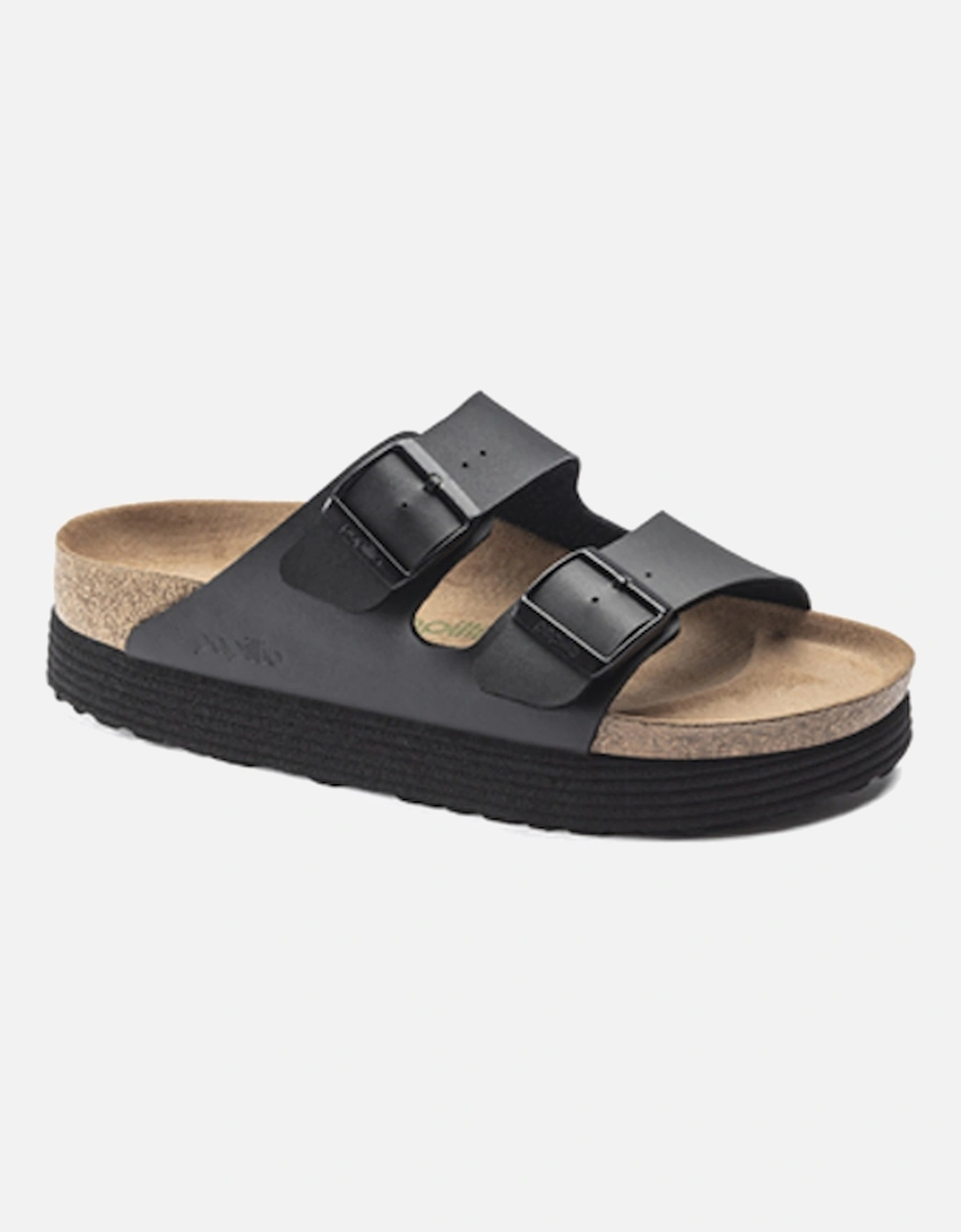 Birkenstock Women's Arizona Platform Flex Birko-Flor Sandal Black Vegan