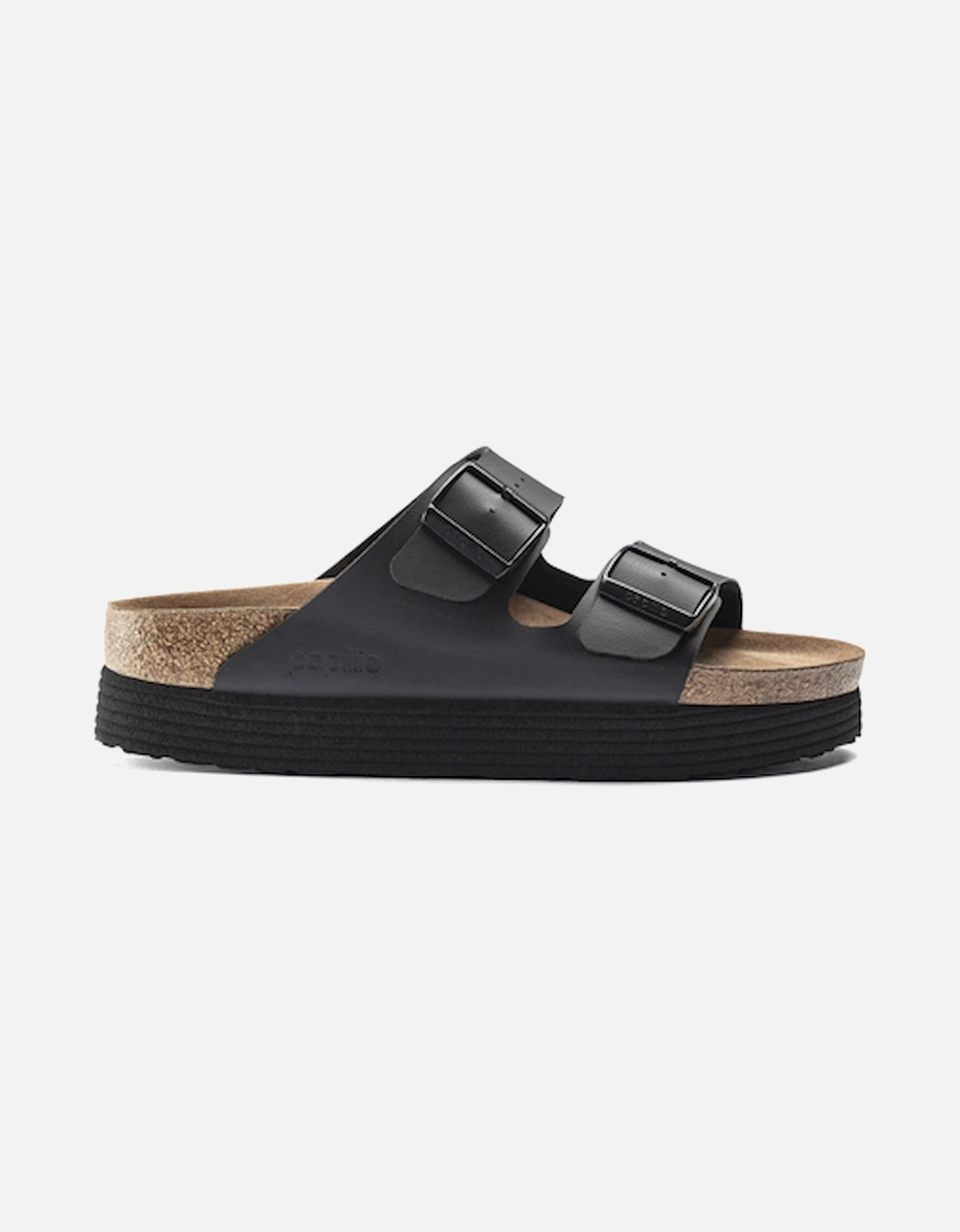 Birkenstock Women's Arizona Platform Flex Birko-Flor Sandal Black Vegan