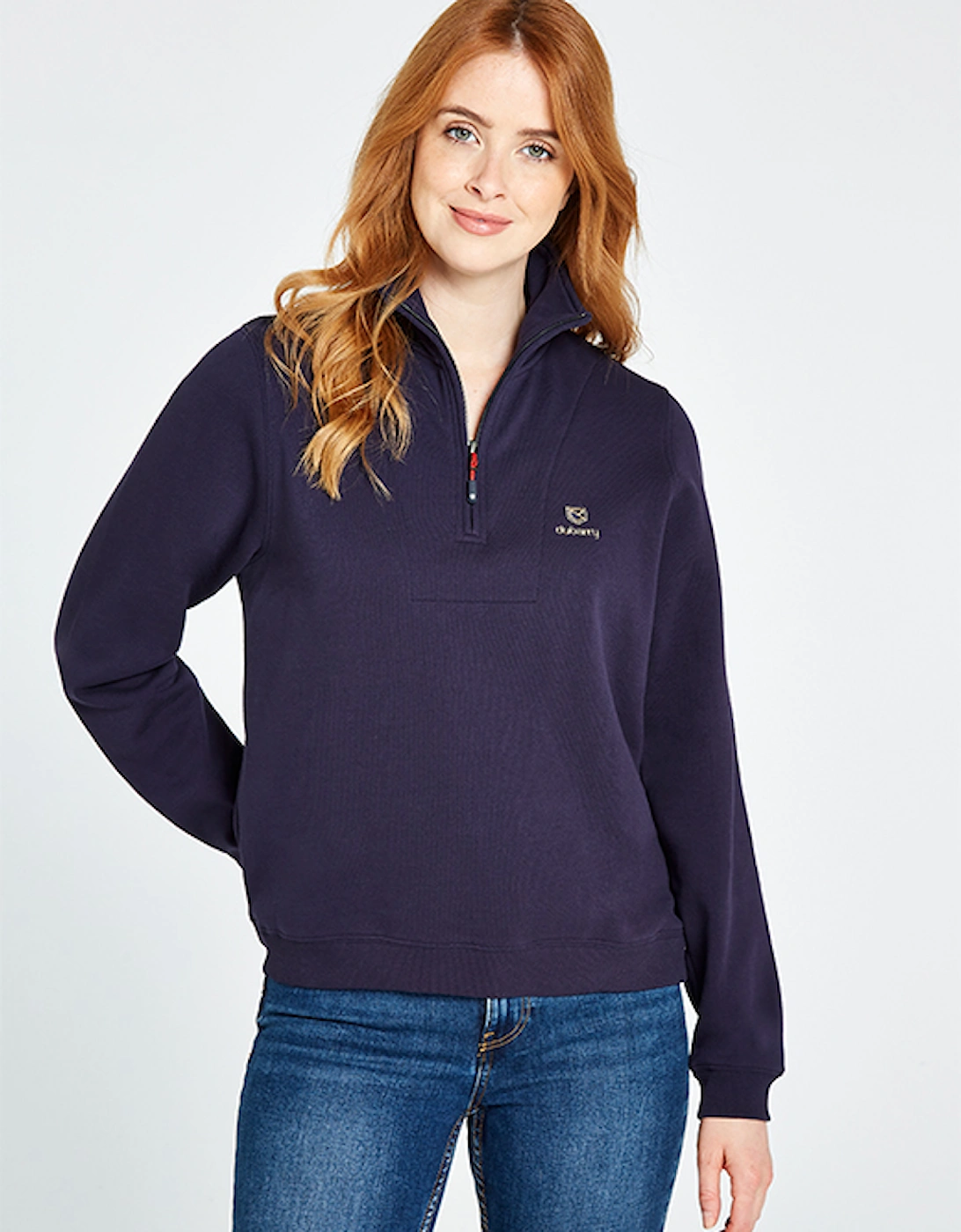 Women's Castlemartyr 1/4 Zip Sweatshirt Navy, 5 of 4