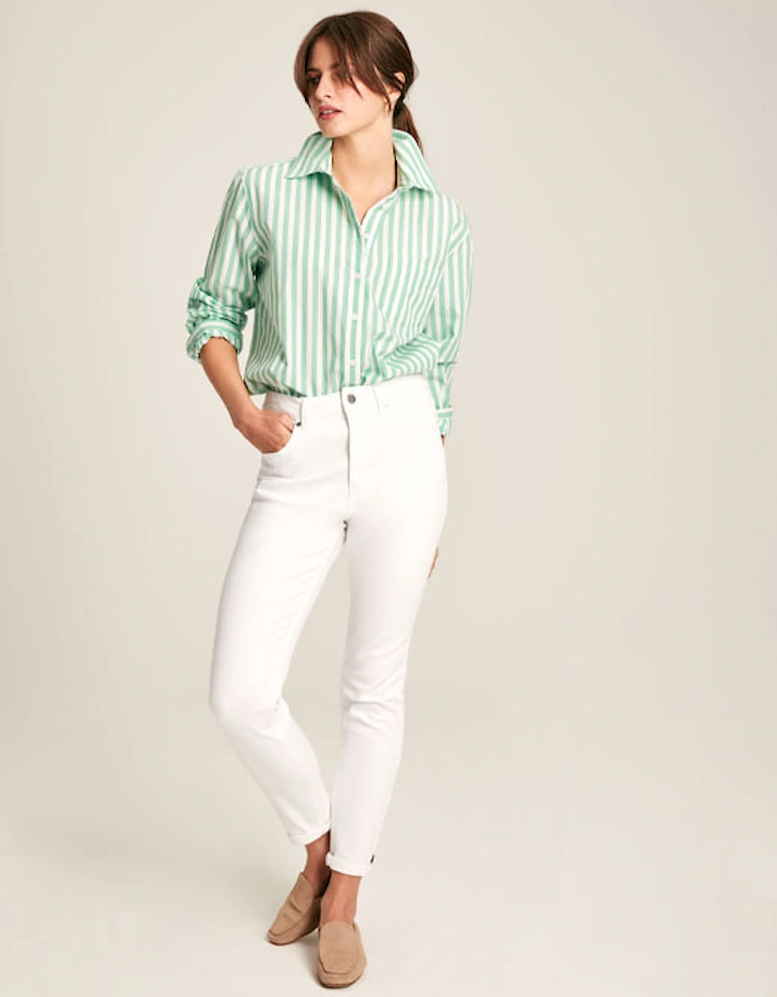 Women's Amilla Shirt Green Stripe, 8 of 7