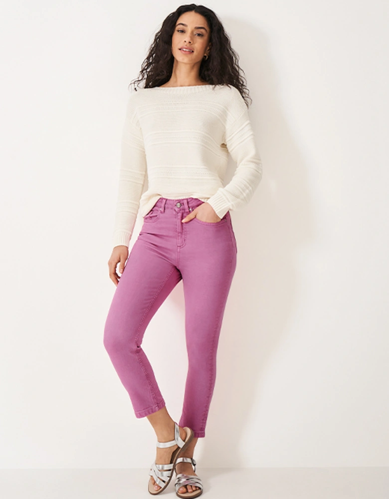 Women's Cropped Jean Hot Pink