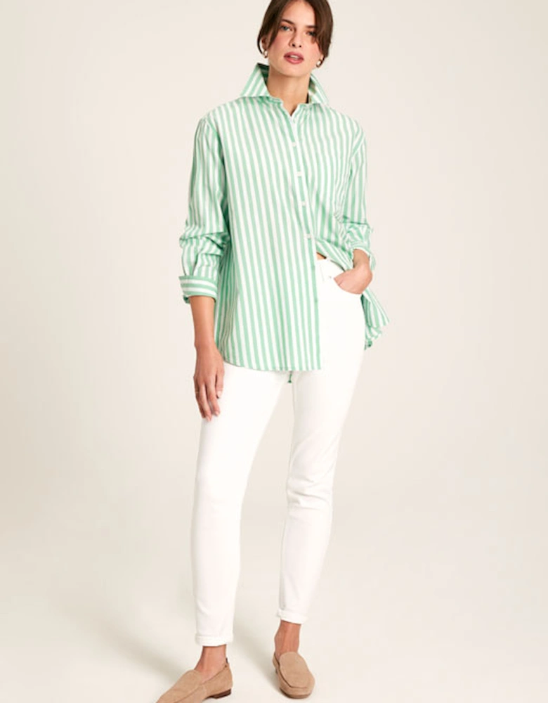 Women's Amilla Shirt Green Stripe
