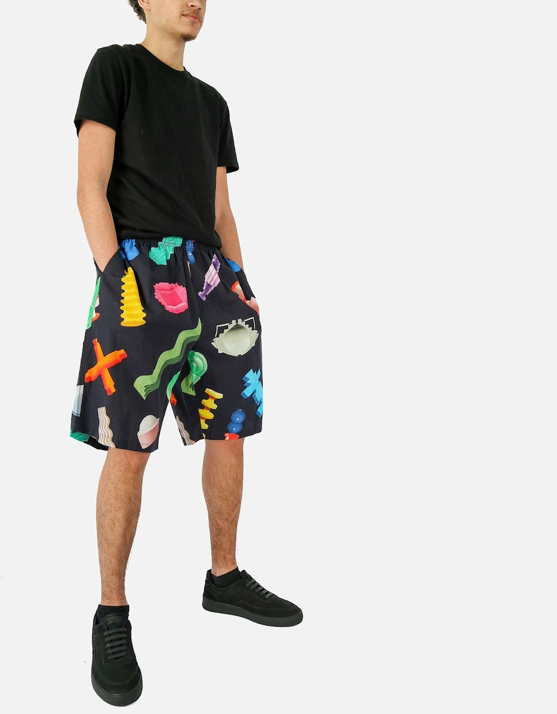 Modular Bolt Print Black short