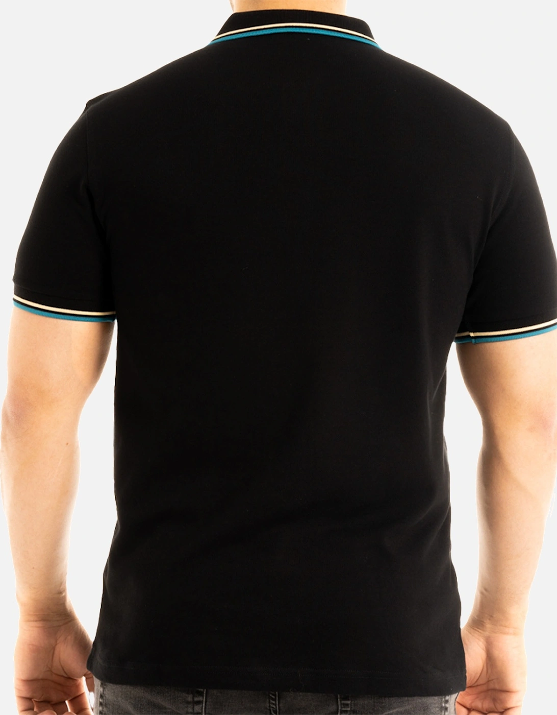 Mens Twin Tipped Collar Polo Shirt (Black)