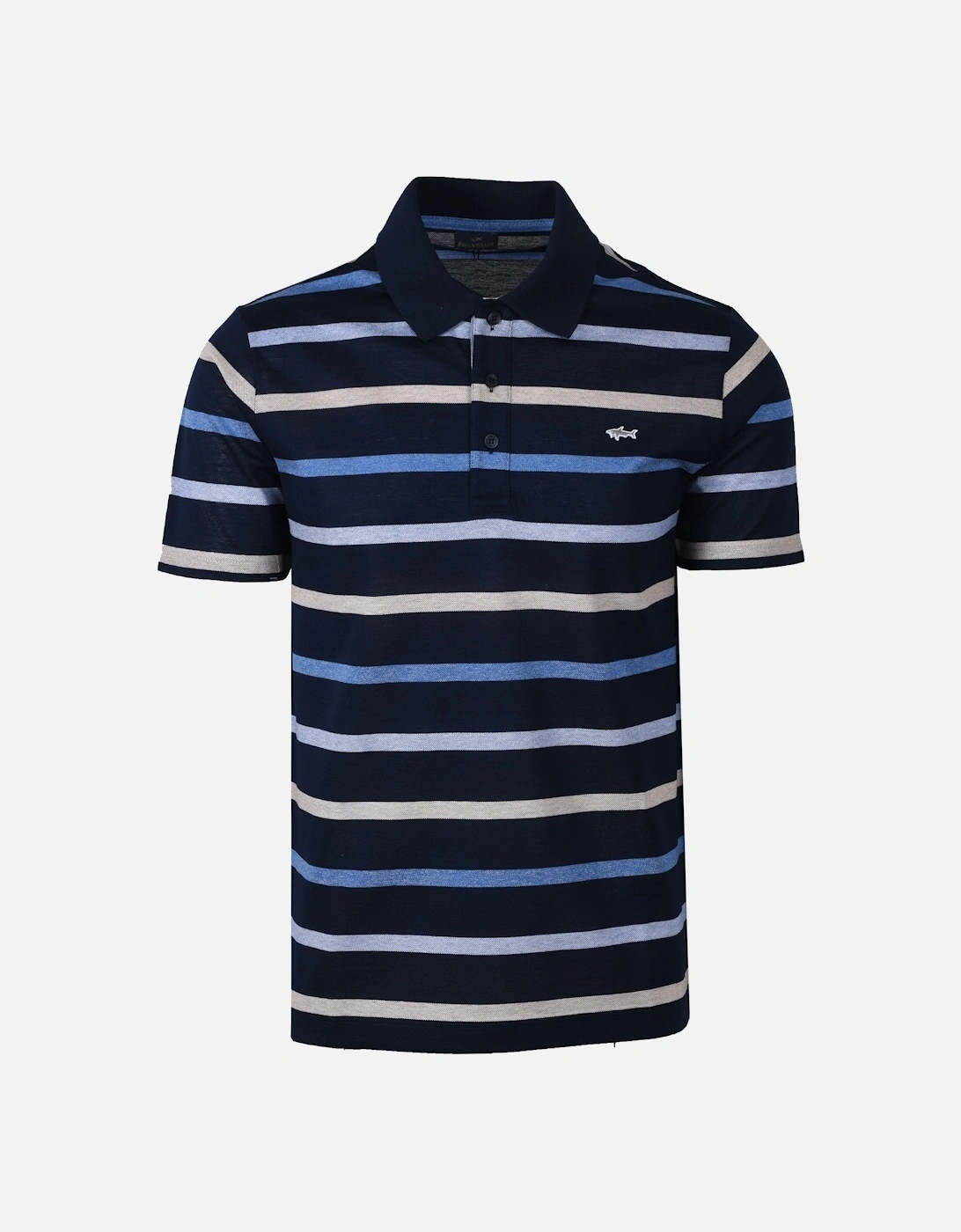 Paul And Shark Polo Shirt Navy/Beige/Blue Stripe, 4 of 3