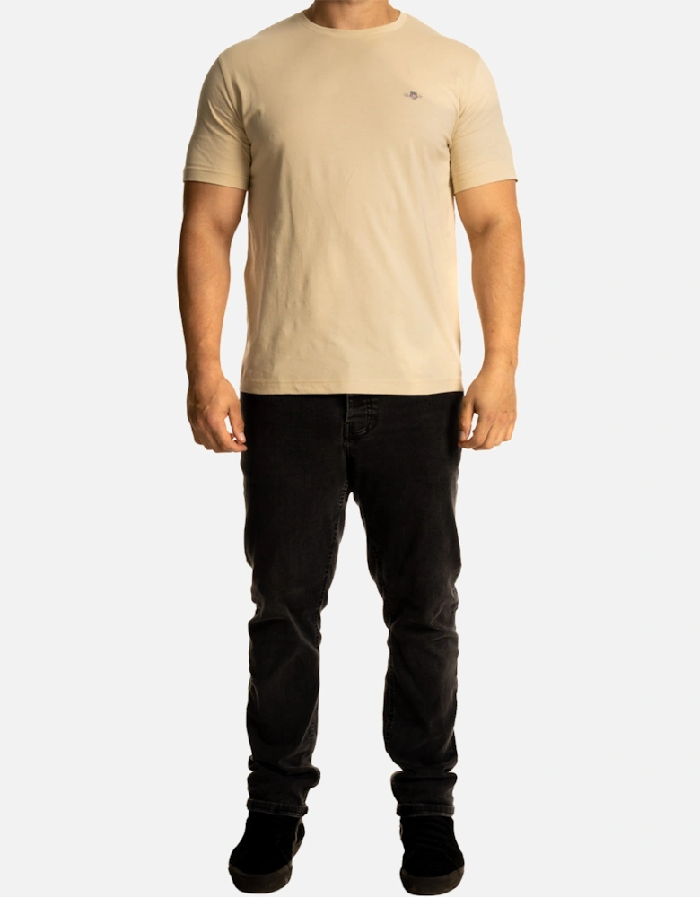 Mens Regular Shield S/S T-Shirt (Beige)