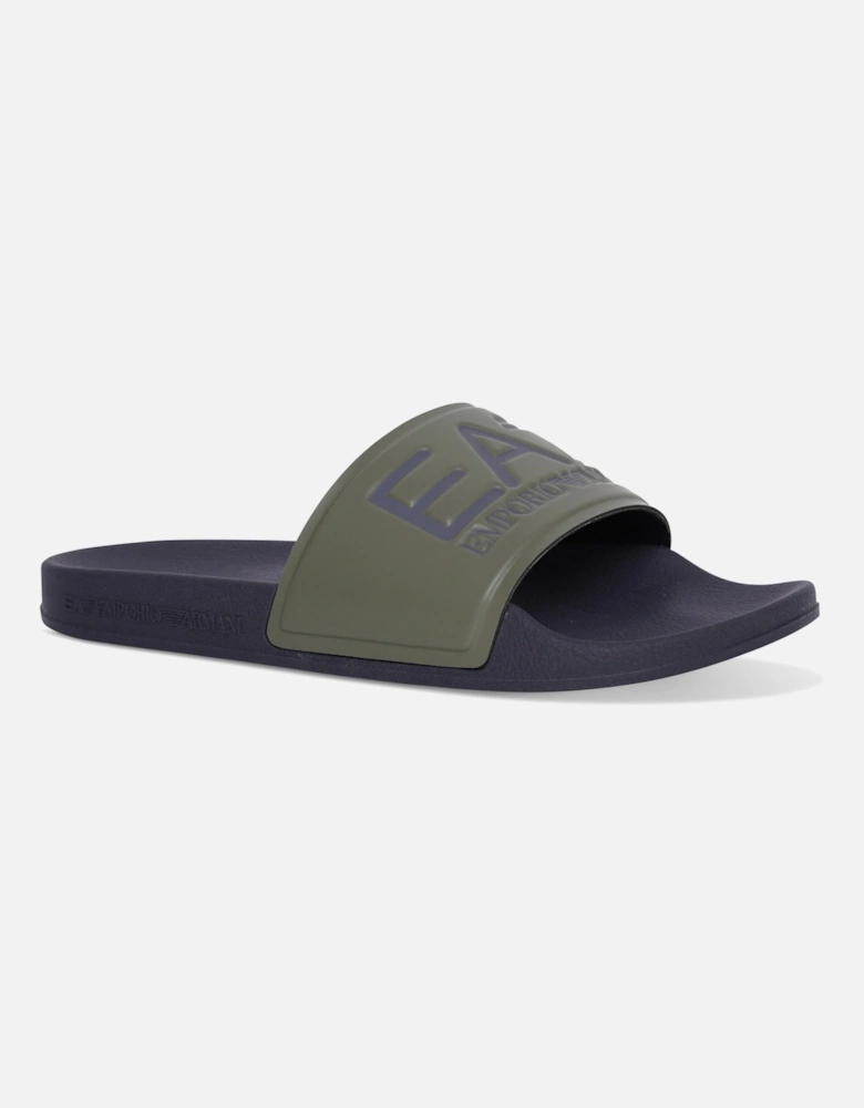 Mens Big Logo Visibility Sliders (Khaki)