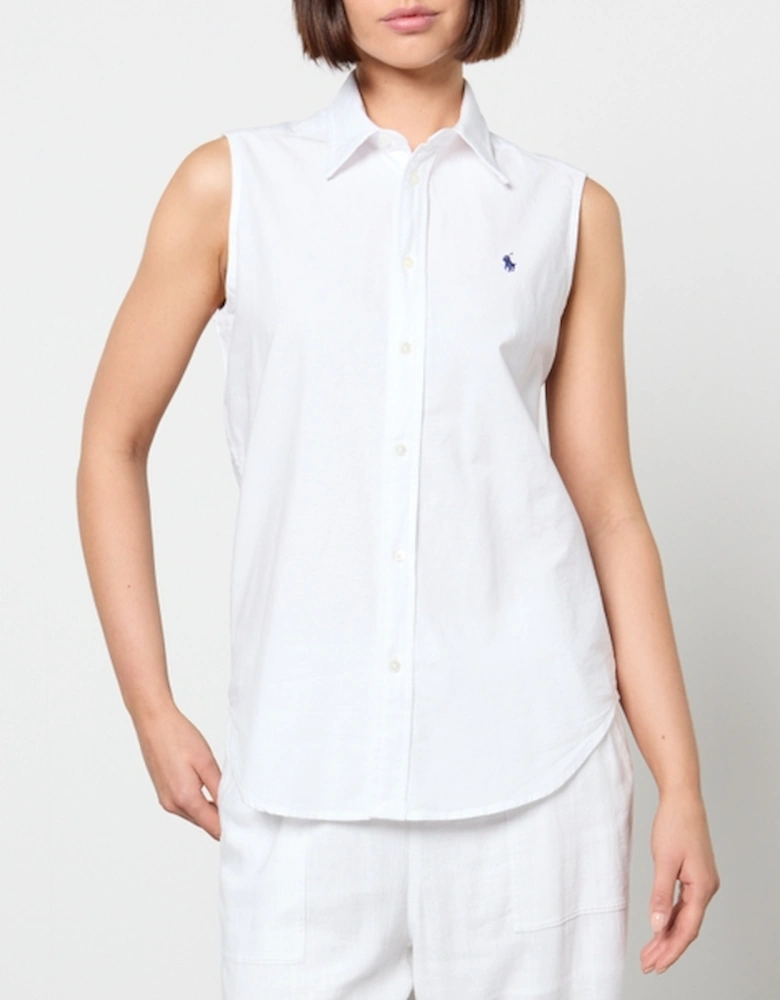 Sleeveless Cotton-Canvas Shirt