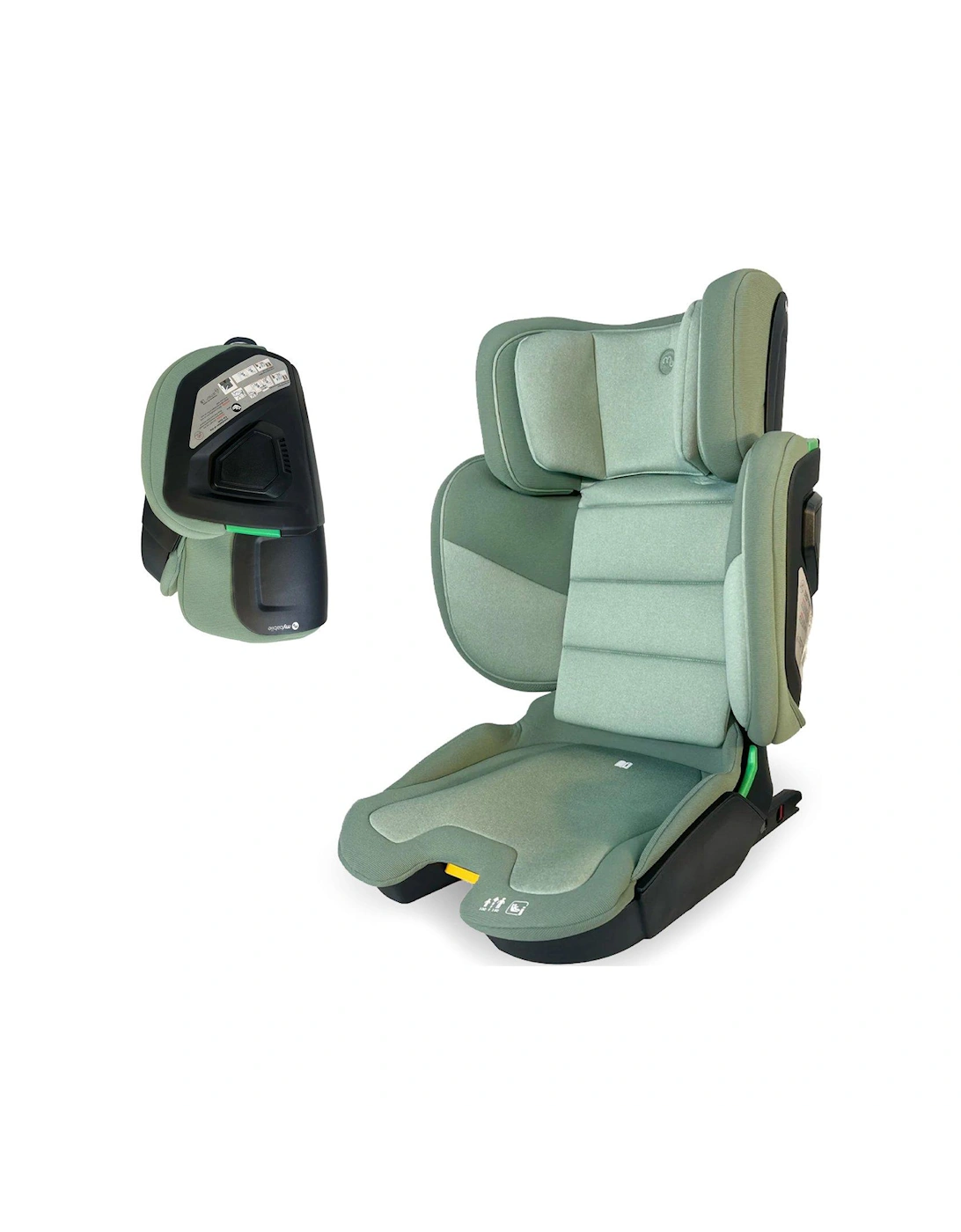 2/3 Foldable i-Size Car Seat - Sage Green, 2 of 1
