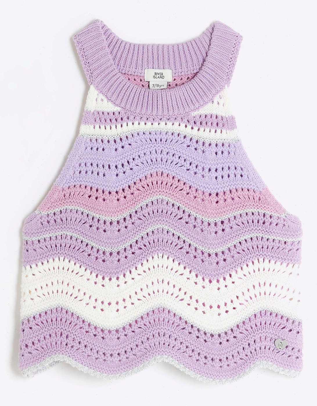 Girls Crochet Tank Top - Purple, 2 of 1
