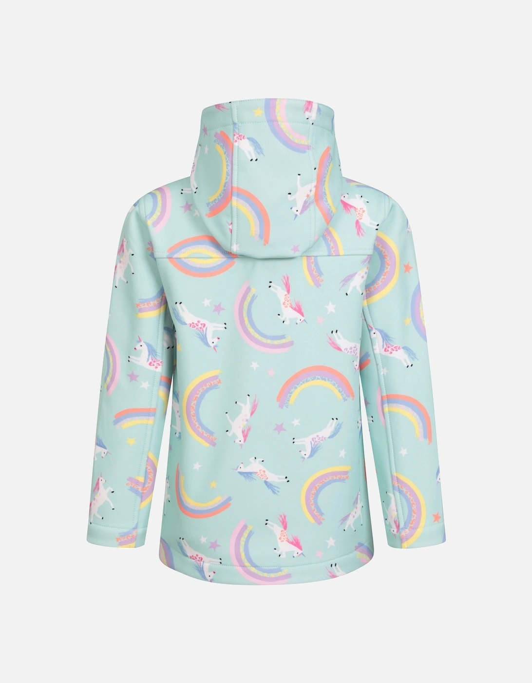 Childrens/Kids Exodus II Unicorn And Rainbow Water Resistant Soft Shell Jacket