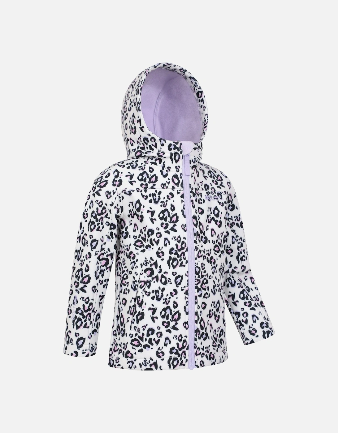 Childrens/Kids Exodus II Leopard Print Water Resistant Soft Shell Jacket