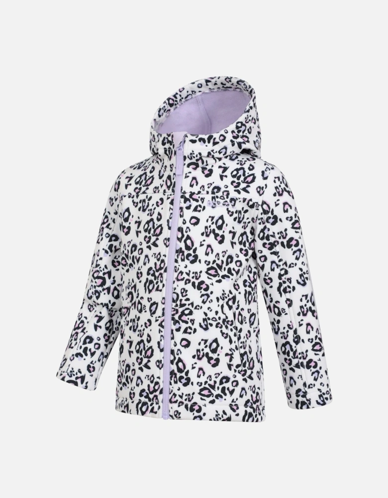 Childrens/Kids Exodus II Leopard Print Water Resistant Soft Shell Jacket