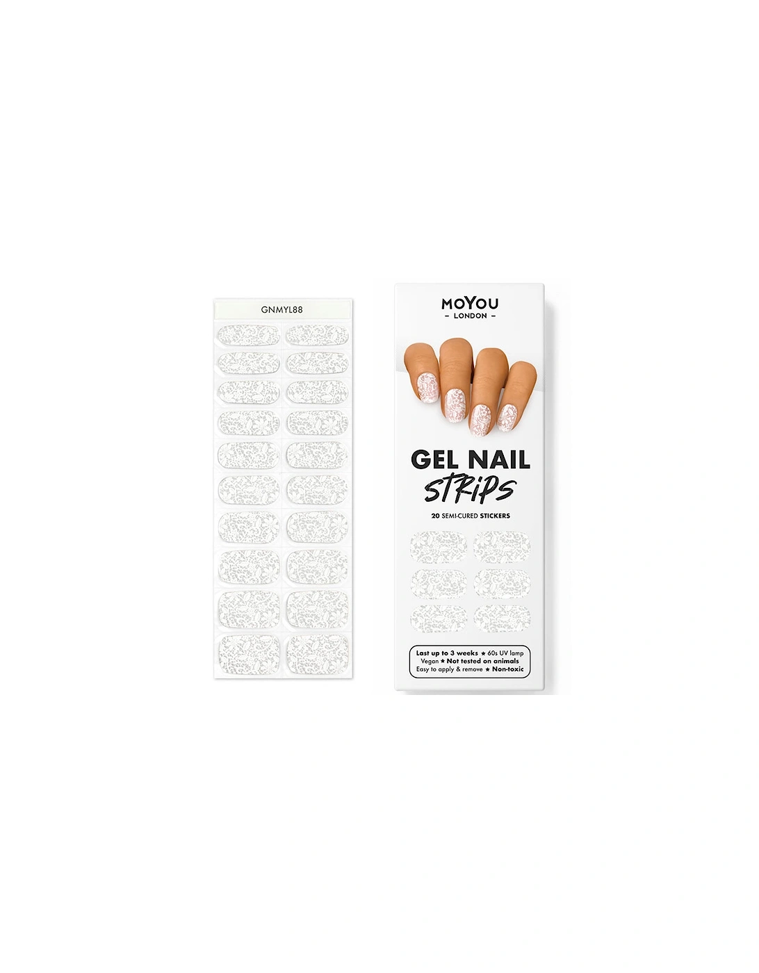 Gel Nail Strip - White Lace, 2 of 1