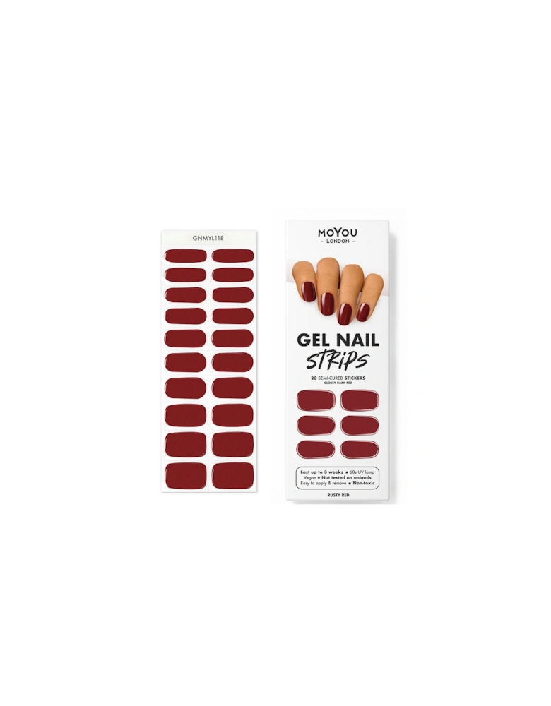 Gel Nail Strip - Rusty Red