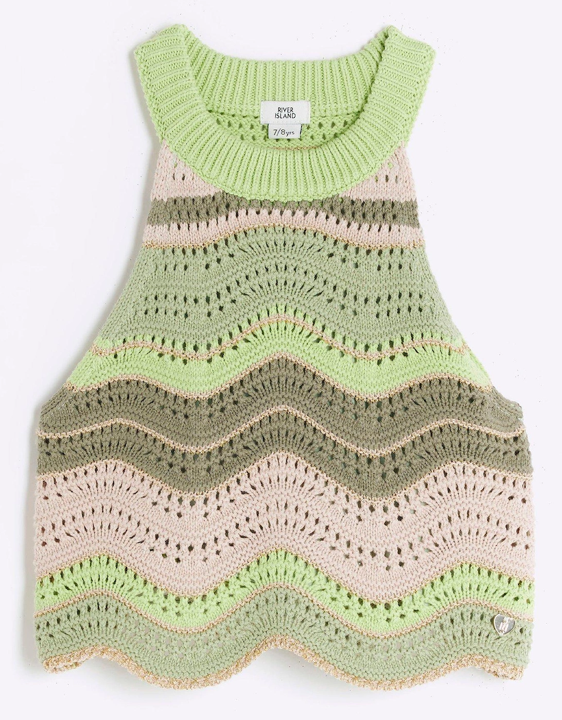 Girls Crochet Tank Top - Green, 5 of 4