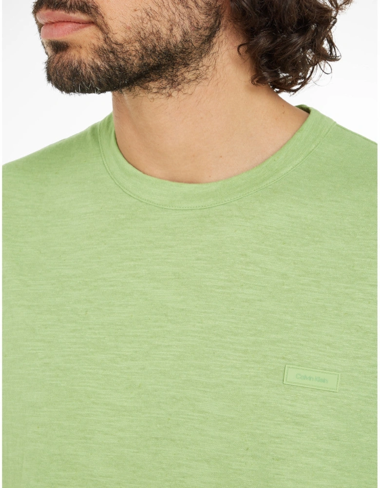 Cotton Linen T-Shirt LJ4 Quiet Green