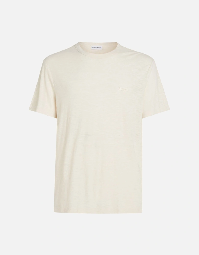 Cotton Linen T-Shirt YAH Egret