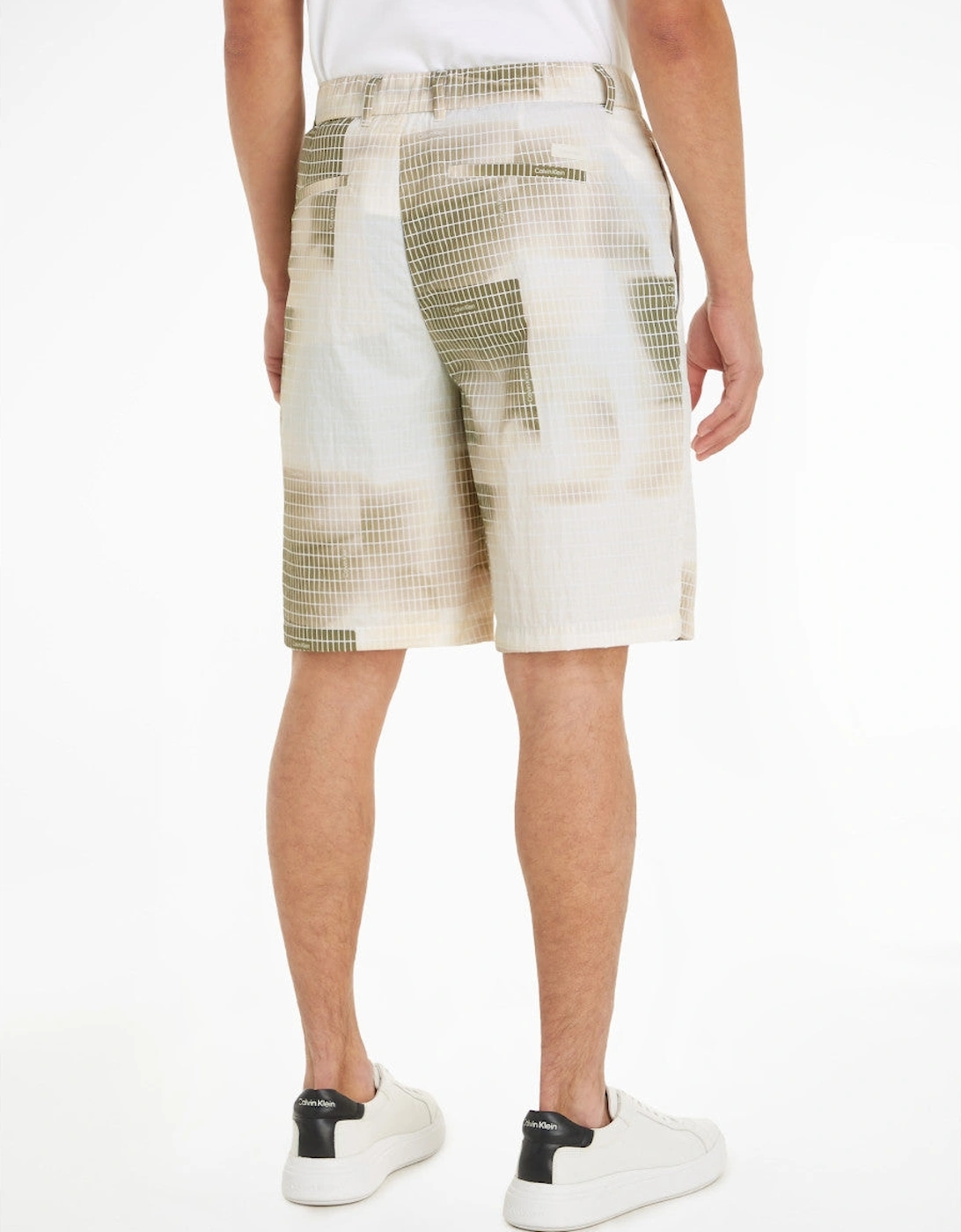 Diffused Print Relaxed Fit Shorts OF5 Icicle/Delta Green