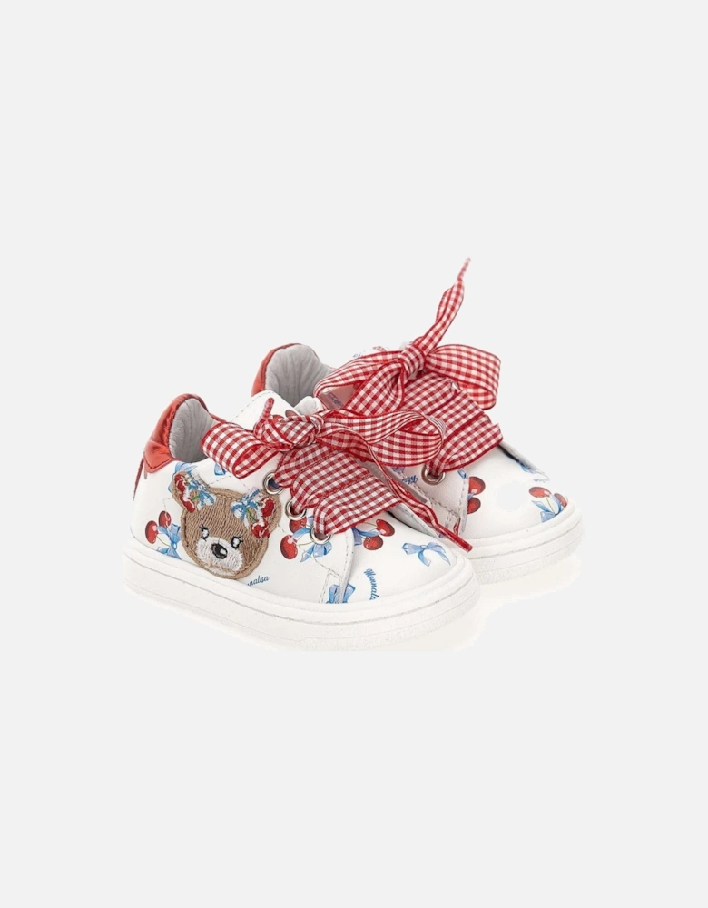 Girls White Teddy Trainers