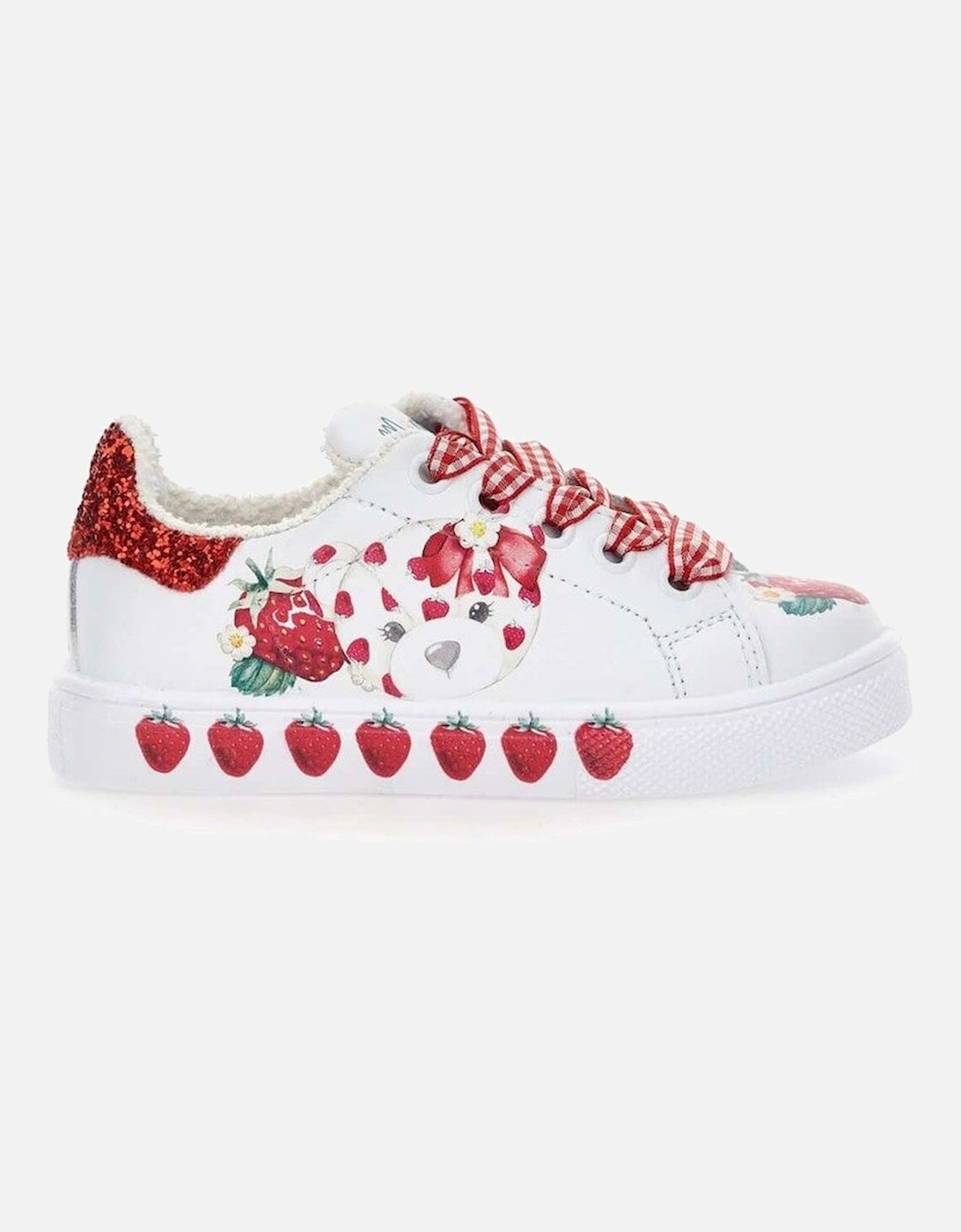 Girls White Strawberry Trainer