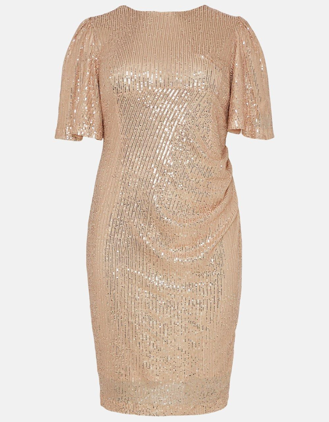 Plus Size Sequin Flare Sleeve