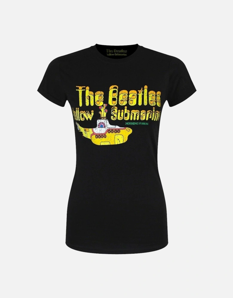 Womens/Ladies Yellow Submarine Nothing Is Real T-Shirt