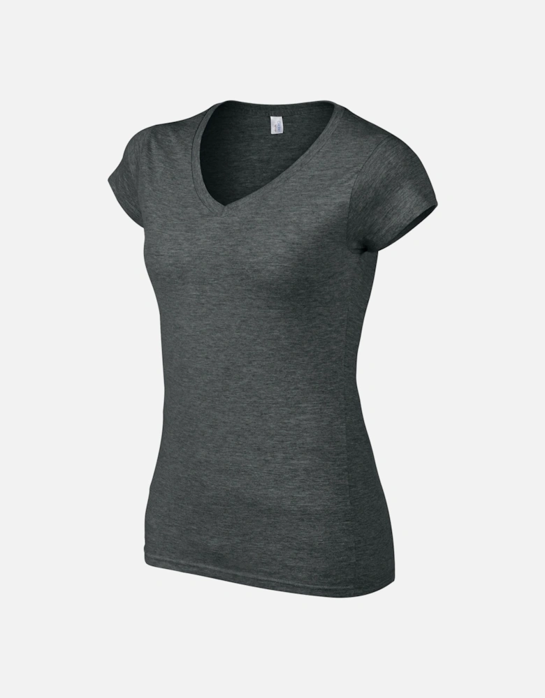 Womens/Ladies Softstyle Heather V Neck T-Shirt