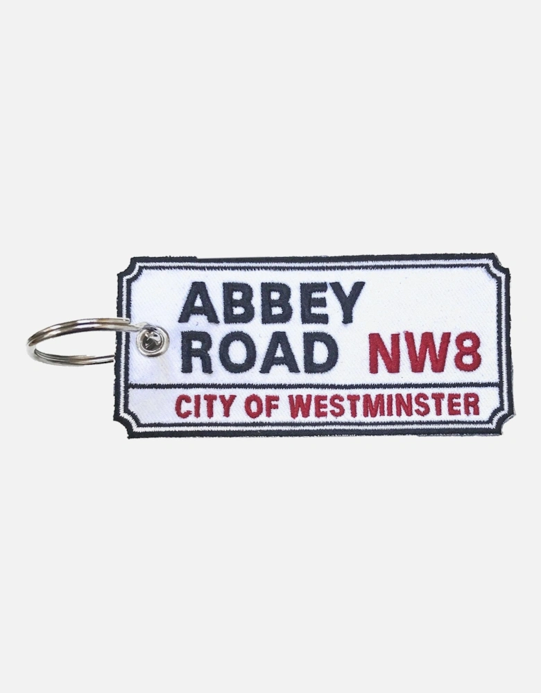 Abbey Road, NW London Road Sign Double Sided Patch Keyring