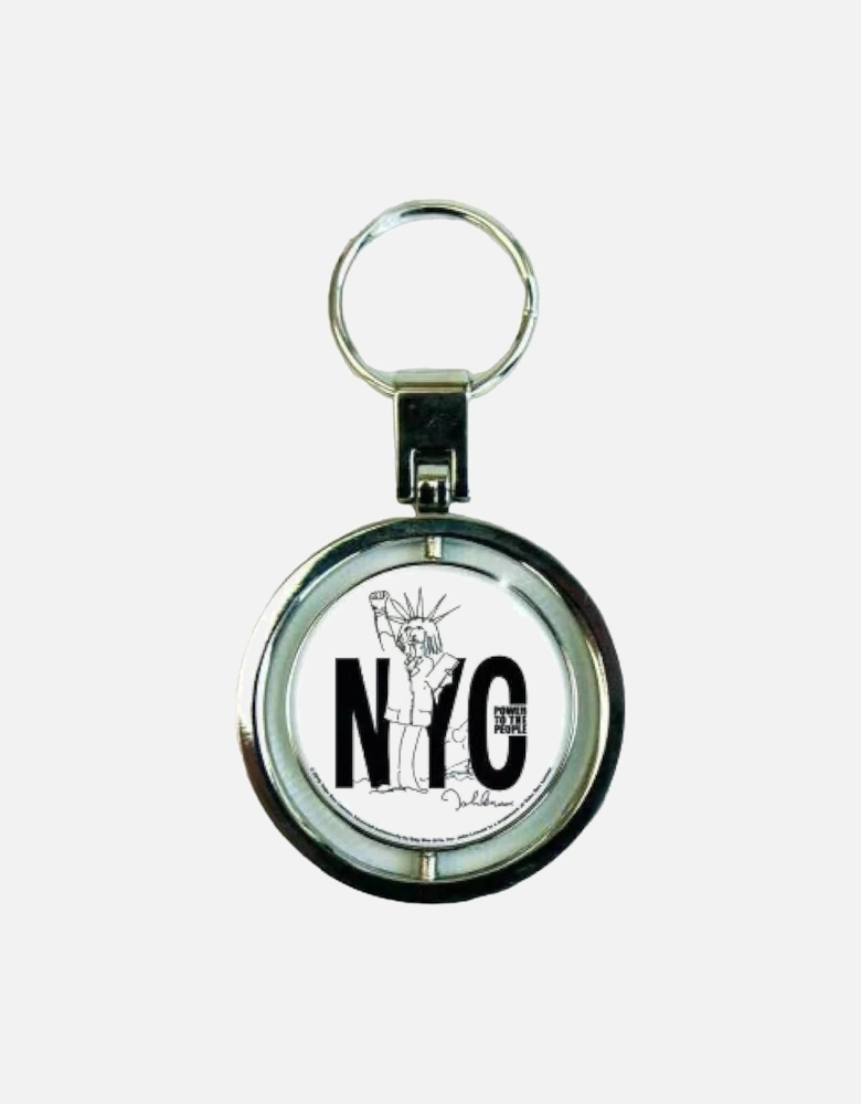 NYC Power To The People Spinner Keyring