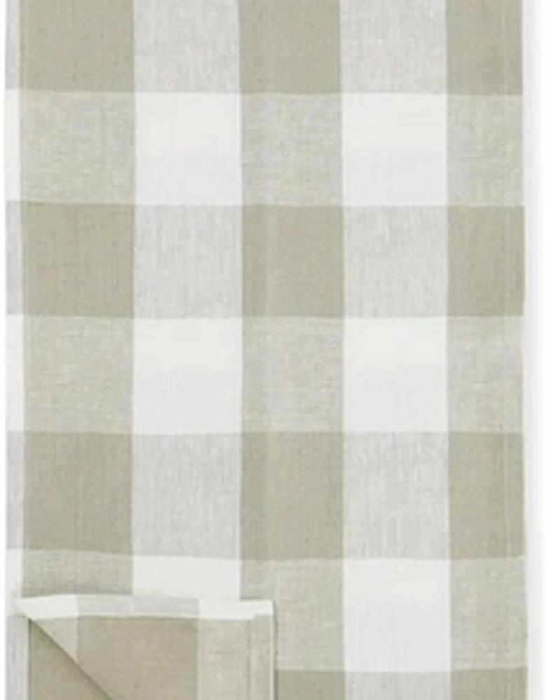 Table Runner Linen White & Neutral Stone