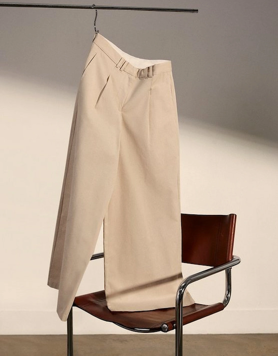 Tailored Wide Leg Chino Trousers, 5 of 4