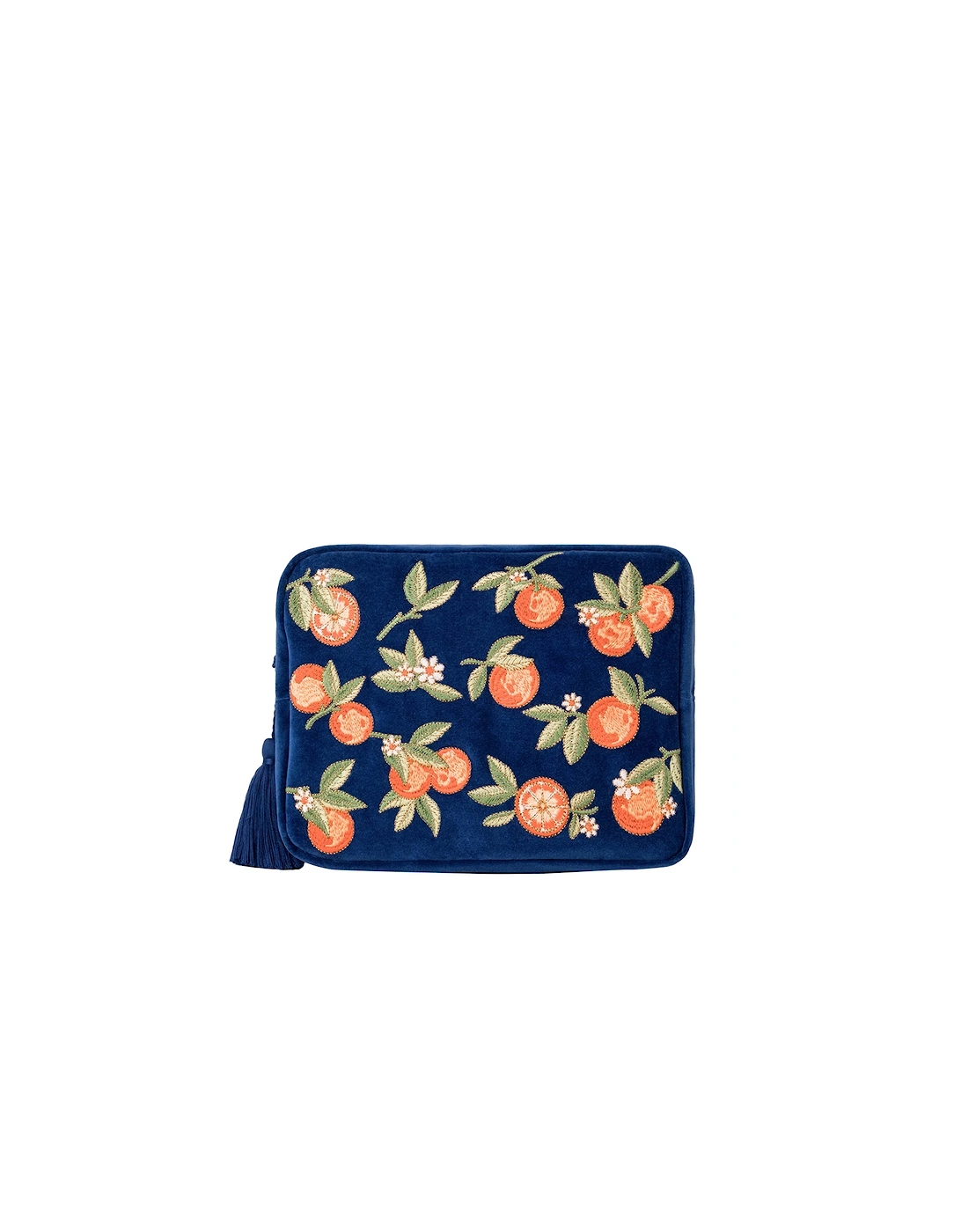 Orange Blossom Cobalt Velvet Wash Bag, 2 of 1