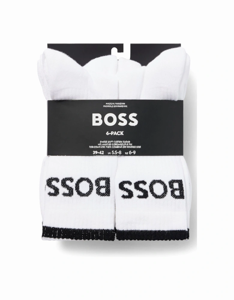 Boss 6 P Qs Stripe Cc Socks White