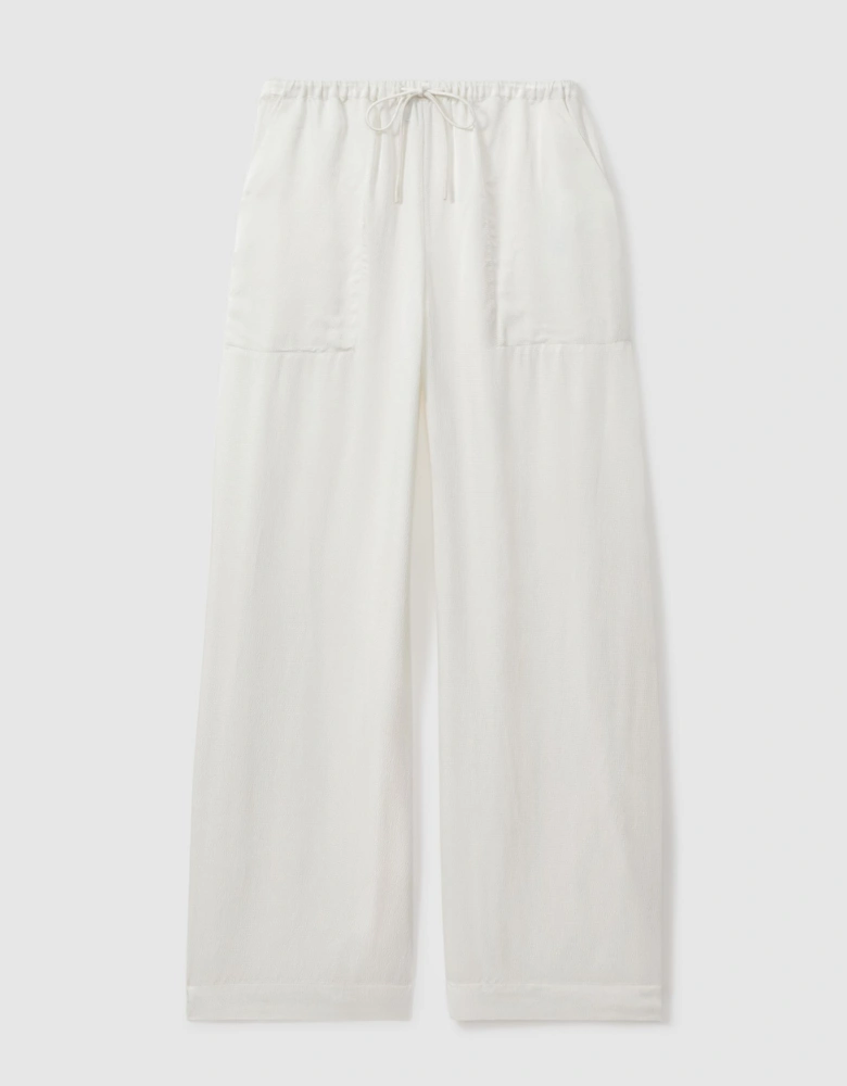 Textured Wide Leg Cover-Up Trousers