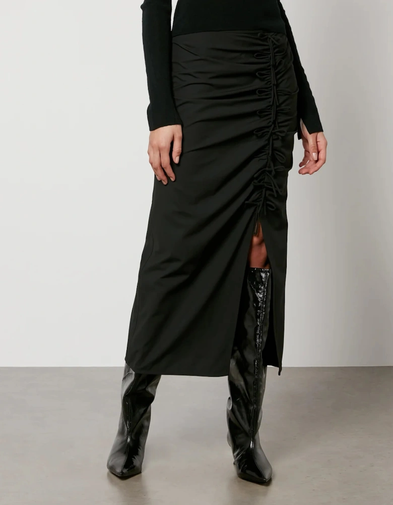 Ruched Crepe Midi Skirt - - Home - Womens - Designer Skirts for Women - Ruched Crepe Midi Skirt