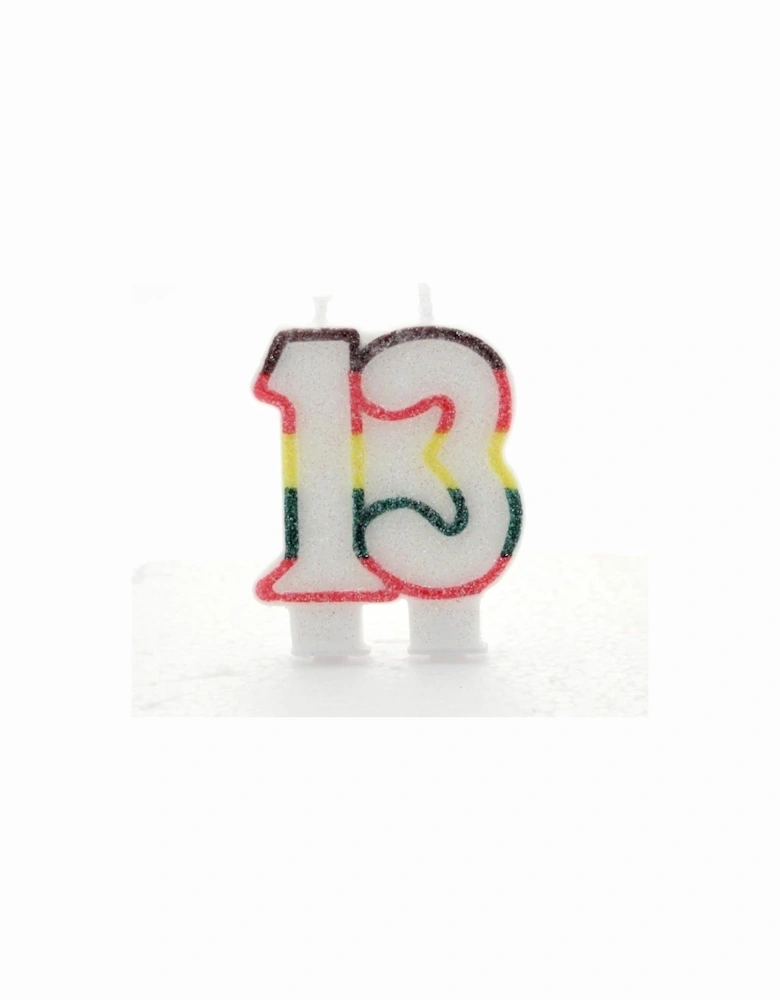 Waxed 13th Birthday Candle