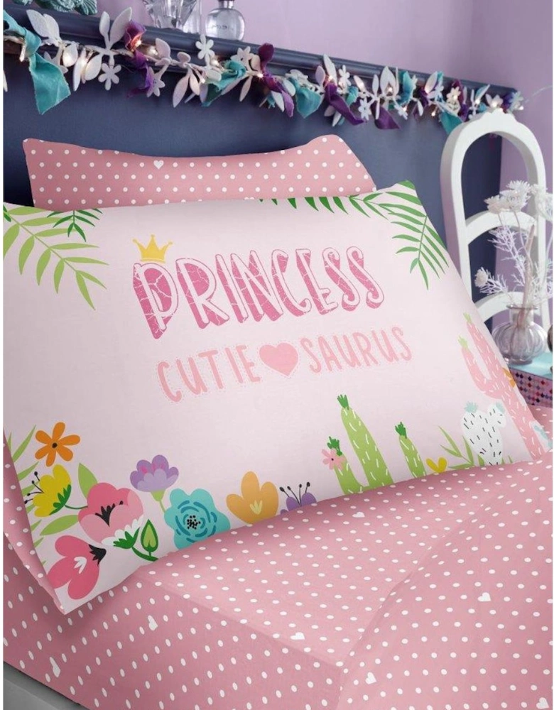 Cutie-Saurus Spotted Fitted Bed Sheet Set