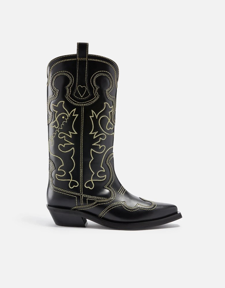 Women's Embroidered Leather Western Boots - - Home - Womens - Women's Designer Boots - Women's Embroidered Leather Western Boots