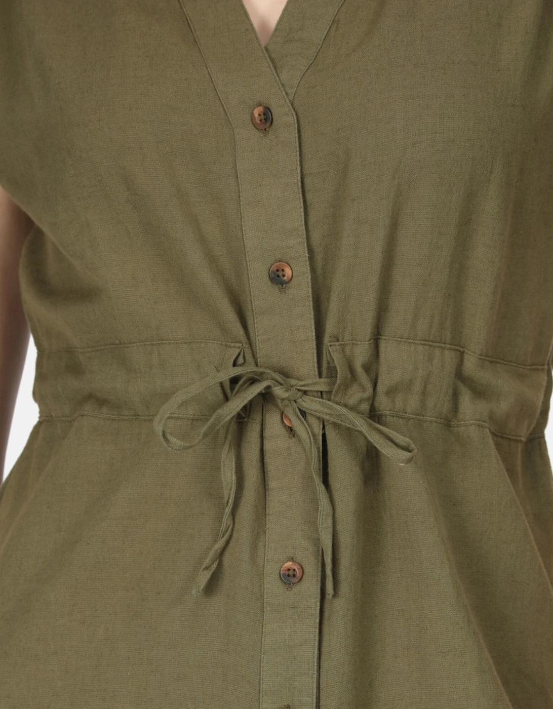 Womens Rura Sleevless Button Up Shirt Dress