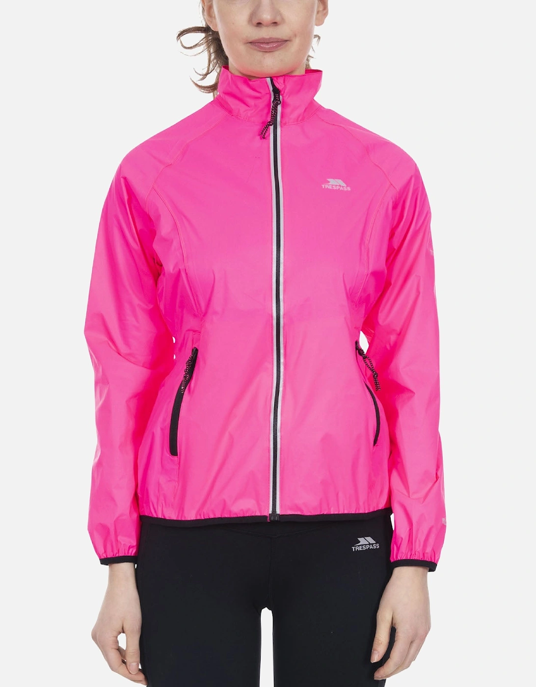 Womens Beaming Waterproof Packaway Jacket - Hi-Vis Pink, 2 of 1